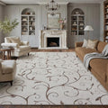 PureCozy Washable Neutral Area Rug 8x10 Beige Soft Shag Rugs by PureCozy