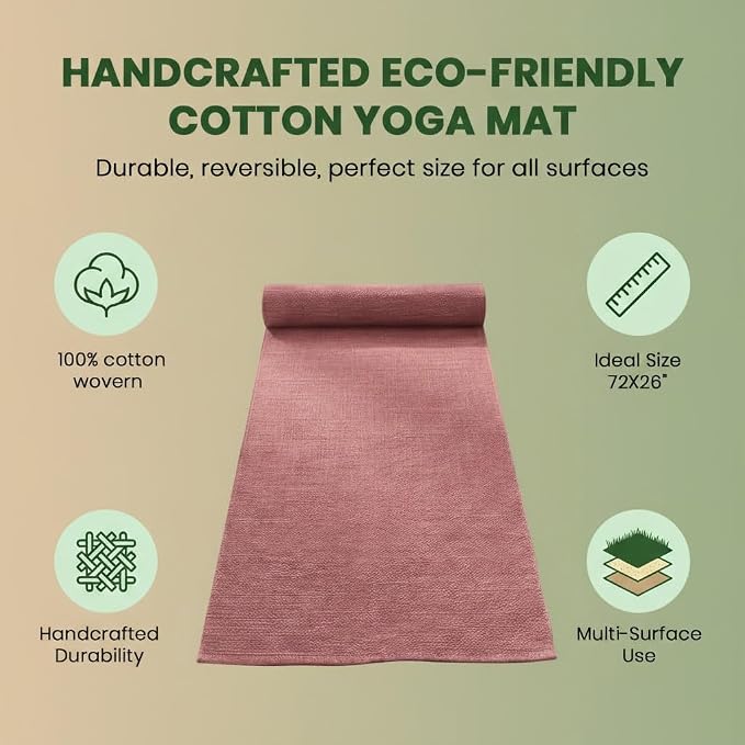 LFH Home Handmade Cotton Yoga Mat Cotton Rug picnic mat - Image 3