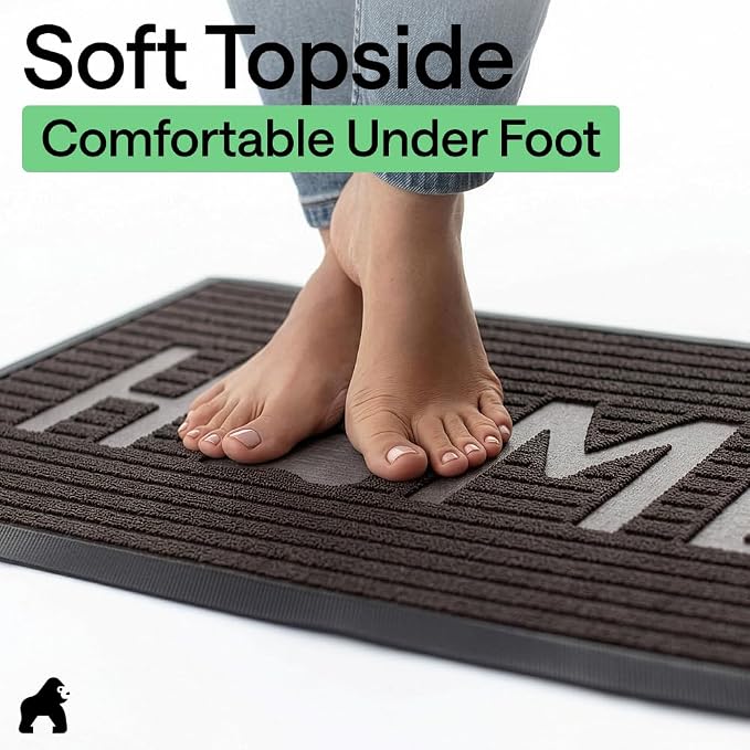 GORILLA GRIP 100% Waterproof All-Season WeatherMAX Doormat, US Designed Natural - Image 8