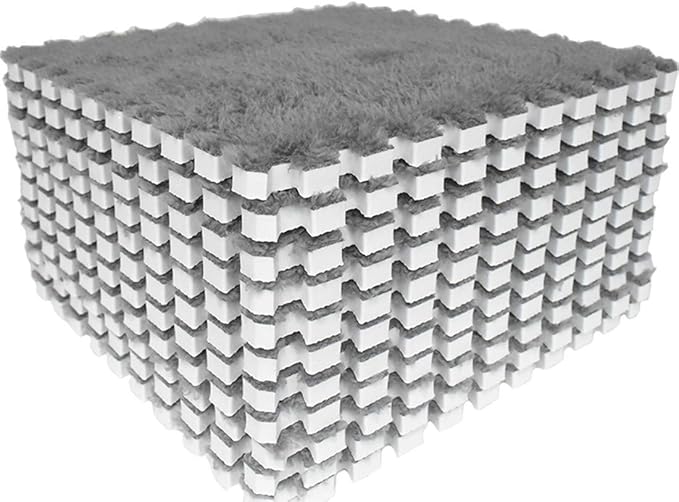 smabee Interlocking Carpet Shaggy Soft EVA Foam Mats Fluffy Area Rugs - Image 2