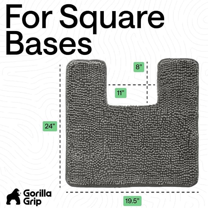 GORILLA GRIP Plush Absorbent Shaggy Chenille Bath Rug Mat - Image 2
