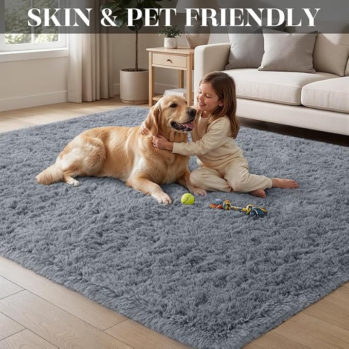 Area Rugs 9x12 Living Room Bedroom: Soft Fluffy Shag Rugs Upgrade Non-Slip High - Image 6