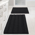 Non Slip Thick Shaggy Chenille Bathroom Rug Mat Set Extra Soft and Absorbent by HVERSAILTEX