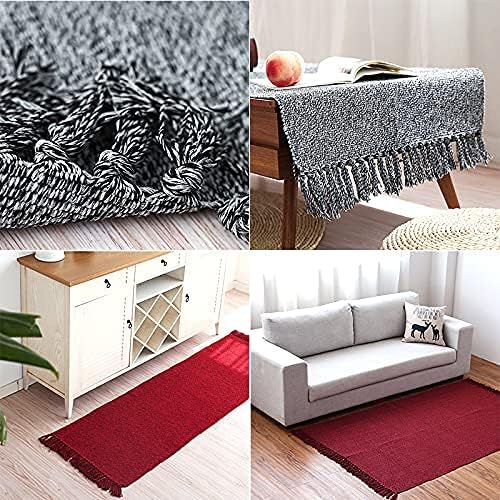 Cotton Bathroom Rug Reversible Laundry Room Rag Rug. Hand Woven Chindi Area Rug - Image 5