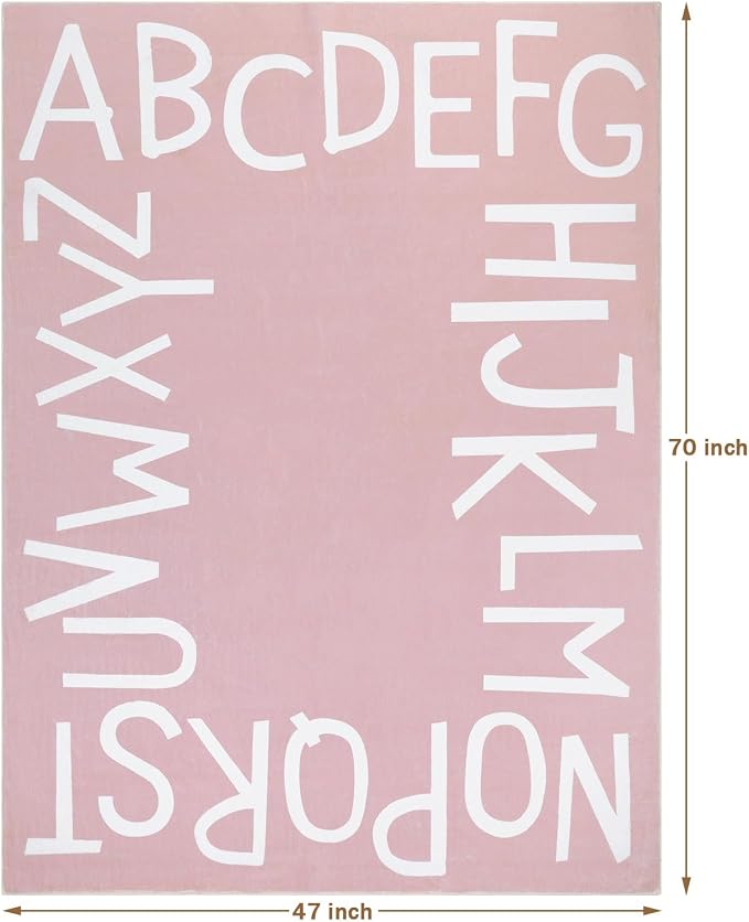 Topotdor Kids Play Rug Alphabet Nursery Area Rug Extra Large Soft Crawling Play - Image 2