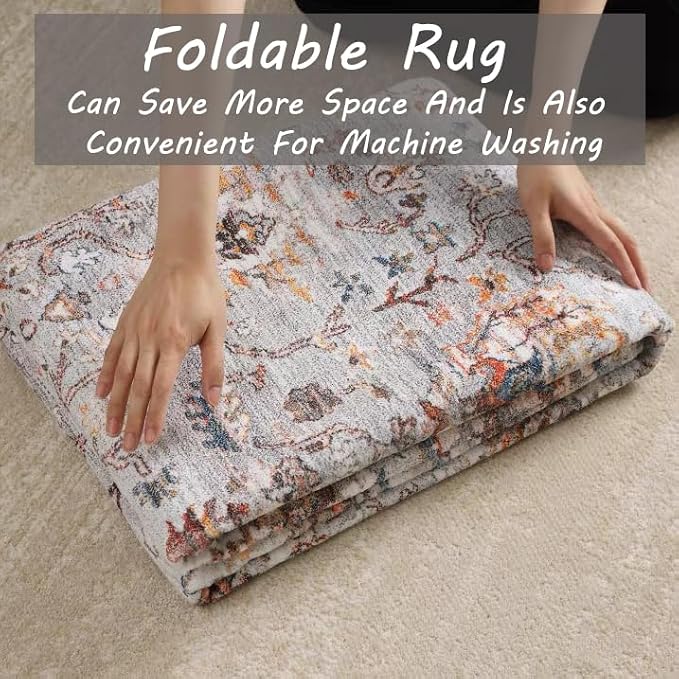 CHAMPLANT Area Rug 2x3 Washable Rug Door Mat Vintage Distressed Rug Doormat - Image 5