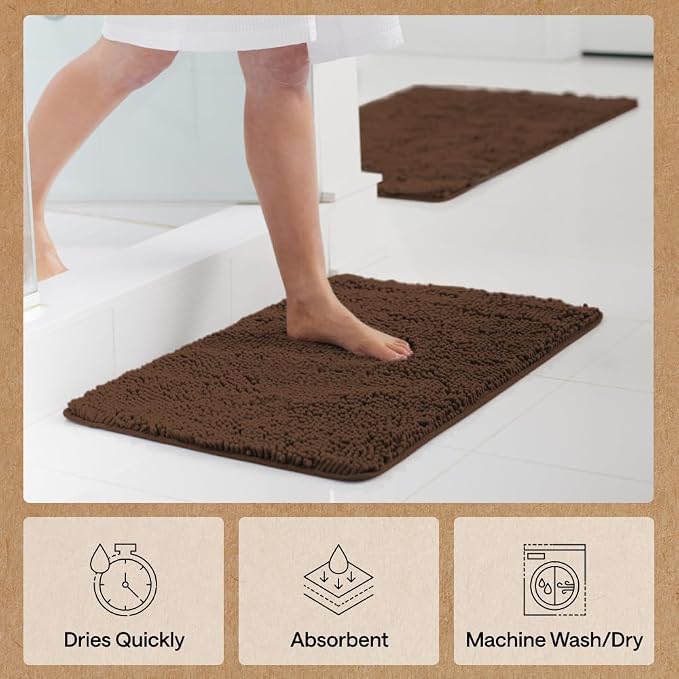 GORILLA GRIP Bath Rug Mat 36x24, Thick Soft Absorbent Chenille, Quick Dry - Image 7