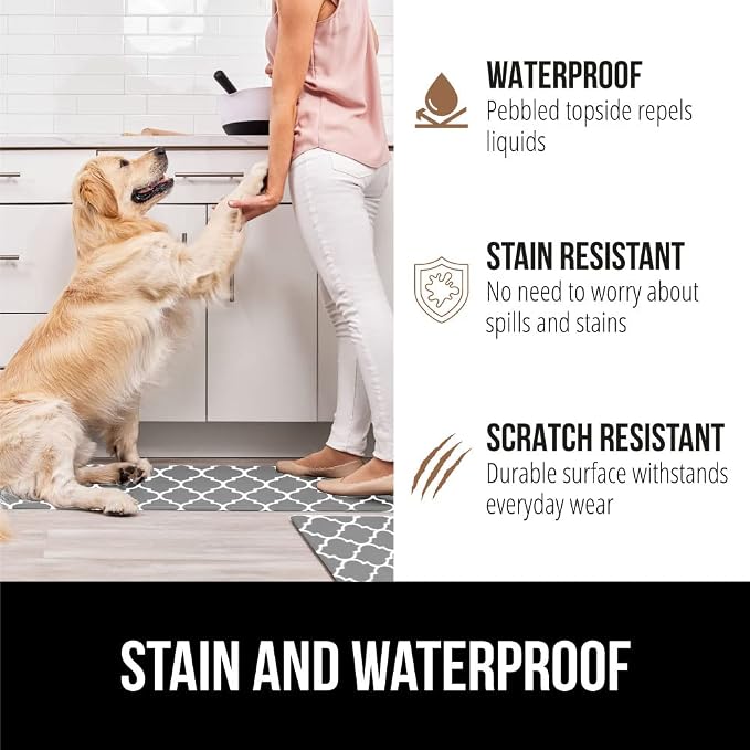 GORILLA GRIP 2 Pack Comfortable Cushioned Kitchen Mats - Image 4