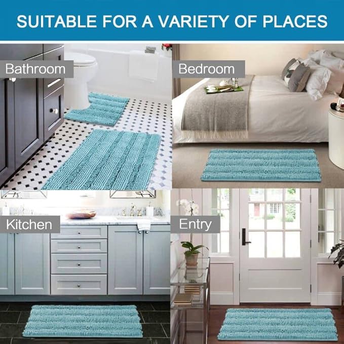 H.VERSAILTEX Bathroom Rugs Bath Rug Set 2 Piece Bathroom Contour Rug Toilet Mat - Image 6
