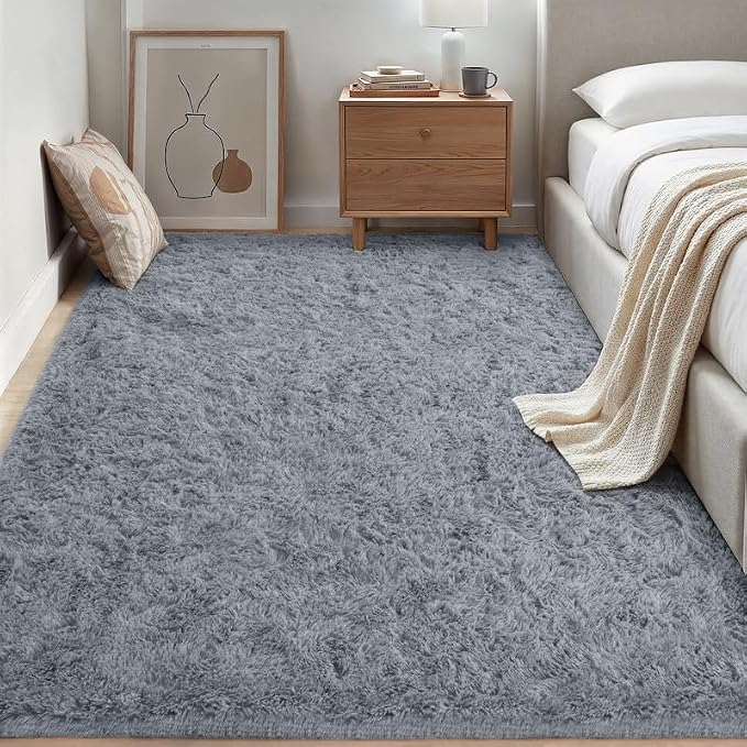 Area Rug for Living Room Bedroom: 6x9 Soft Fluffy Shag Rugs Upgrade Non-Slip - Image 4