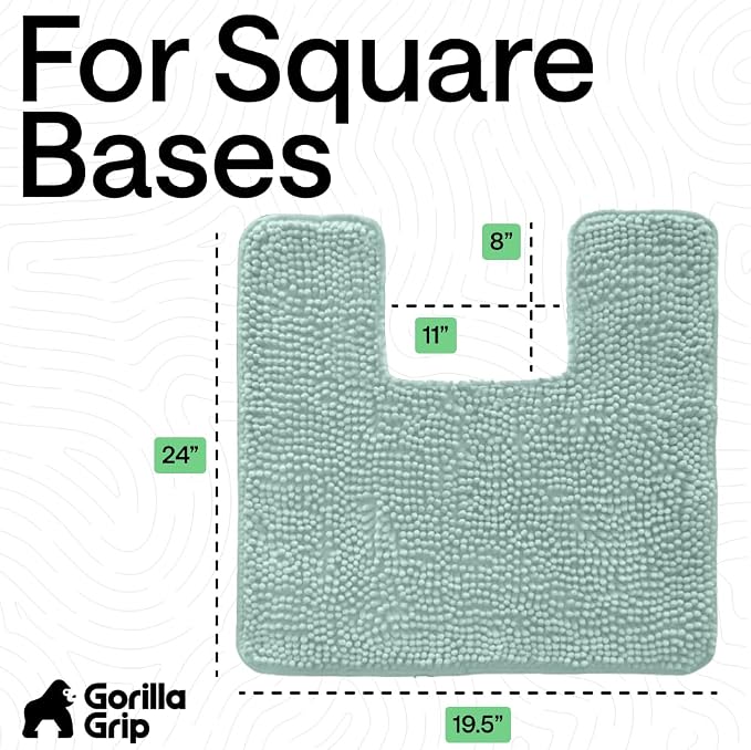 GORILLA GRIP Plush Absorbent Shaggy Chenille Bath Rug Mat - Image 2