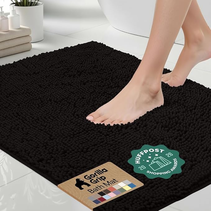 GORILLA GRIP Bath Rug Mat 42x24, Thick Soft Absorbent Chenille, Quick Dry by Unknown