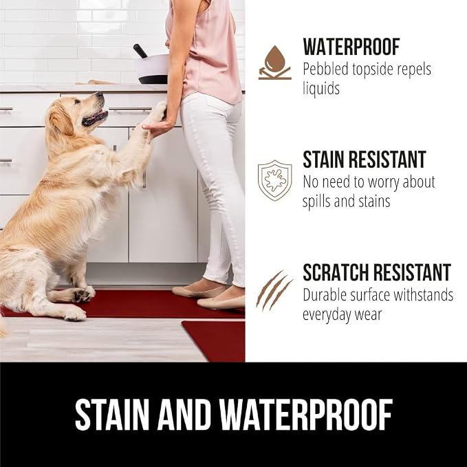 GORILLA GRIP 2 Pack Comfortable Cushioned Kitchen Mats - Image 4