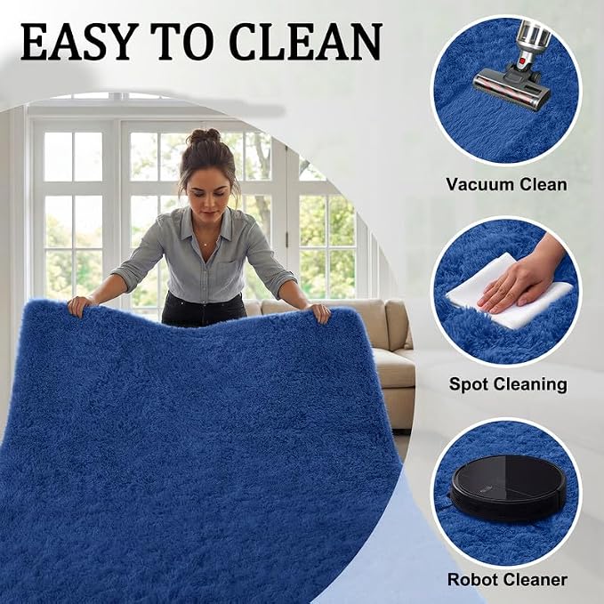 Area Rug for Living Room Bedroom: 4x6 Soft Fluffy Shag Rugs Upgrade Non-Slip - Image 7