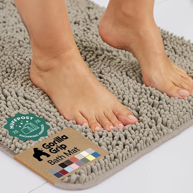 GORILLA GRIP Bath Rug Mat, Thick Soft Absorbent Chenille, Quick Dry Microfiber by Unknown