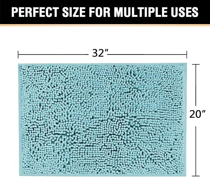 H.VERSAILTEX Microfiber Bath Rugs Chenille Floor Mat Ultra Soft Washable - Image 2