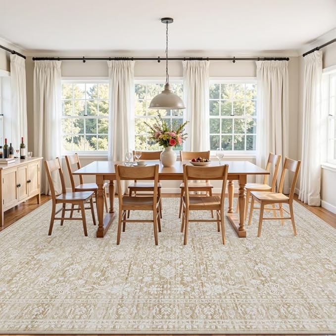 6x9 Area Rugs for Living Room: Vintage Boho Neutral Washable Rug Indoor Soft - Image 9