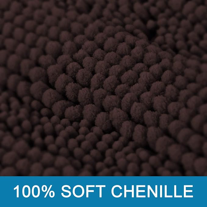 Non Slip Thick Shaggy Chenille Bathroom Rug Mat Set Extra Soft and Absorbent - Image 3