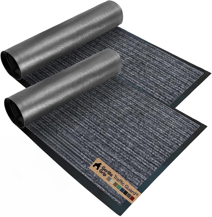 GORILLA GRIP Waterproof Traffic Guard Door Mat, 2 Pack Heavy Duty Entryway Mats by Unknown
