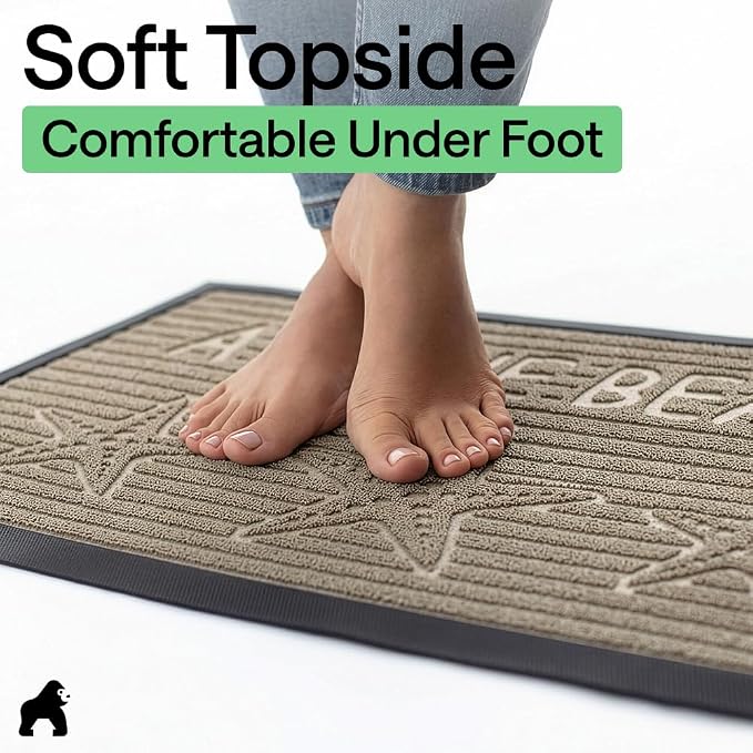 GORILLA GRIP 100% Waterproof All-Season WeatherMAX Doormat US Designed Natural - Image 8
