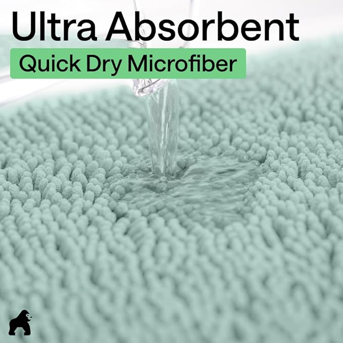 GORILLA GRIP Bath Rug Mat 36x24, Soft Absorbent Chenille, Quick Dry Microfiber - Image 5