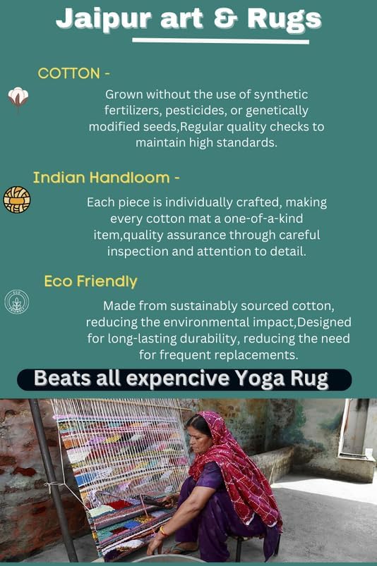 Jaipur art & Rugs Cotton Yoga Mat - Image 2