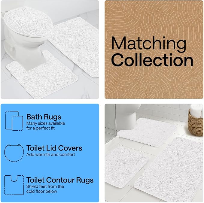 GORILLA GRIP Bath Rug Mat 54x24, Thick Soft Absorbent Chenille, Quick Dry - Image 8