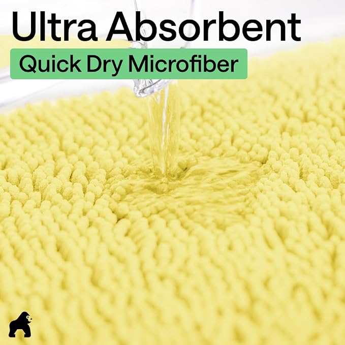 GORILLA GRIP Bath Rug Mat, Thick Soft Absorbent Chenille, Quick Dry Microfiber - Image 5