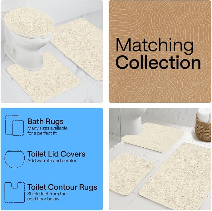 GORILLA GRIP Bath Rug Mat 44x26, Soft Absorbent Chenille, Quick Dry Microfiber - Image 8