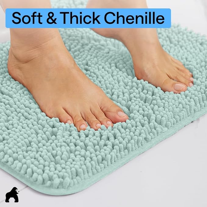 GORILLA GRIP Bath Rug Mat 30x20, Thick Soft Absorbent Chenille, Quick Dry - Image 4