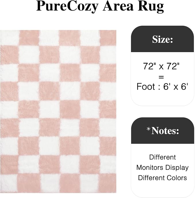 PureCozy Checkered Round Rugs 6ft - Image 2