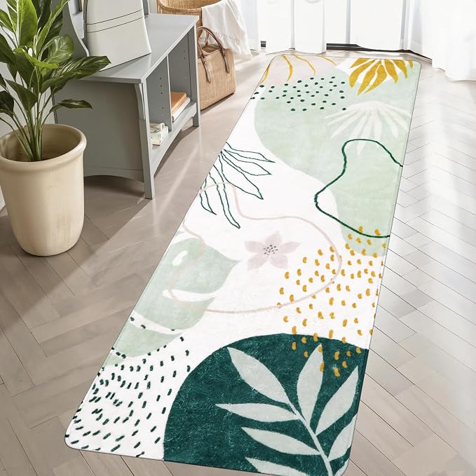 Lahome Green Hallway Runner Rug by Lahome