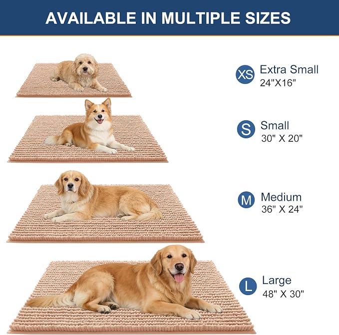 OLANLY Dog Door Mat for Muddy Paws 24x16, Ultra Absorbent Chenille Mud Doormat - Image 2