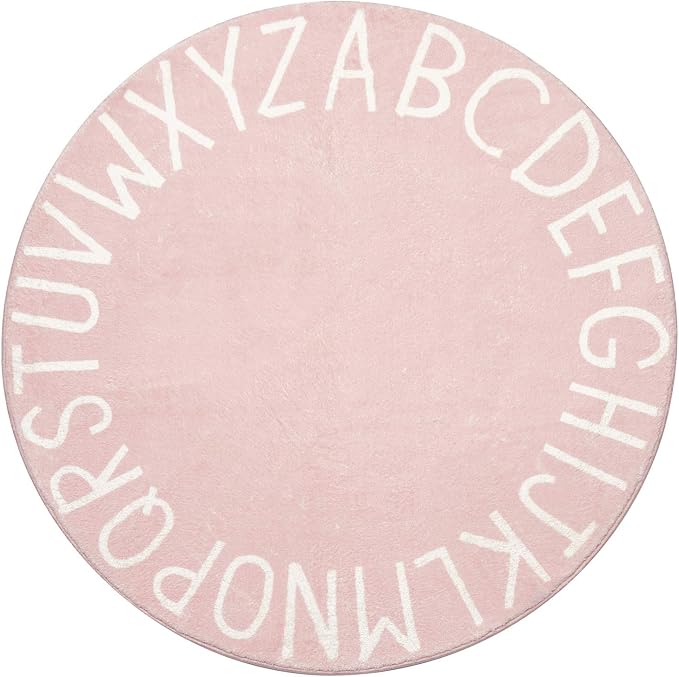 Topotdor Round Kids Play Rug Alphabet Nursery Area Rug Extra Large Soft by Topotdor
