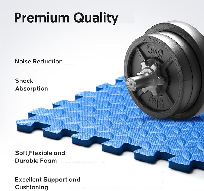 Home Gym Mat, Puzzle Exercise Mat, of EVA Interlocking Foam Floor Tiles - Image 3