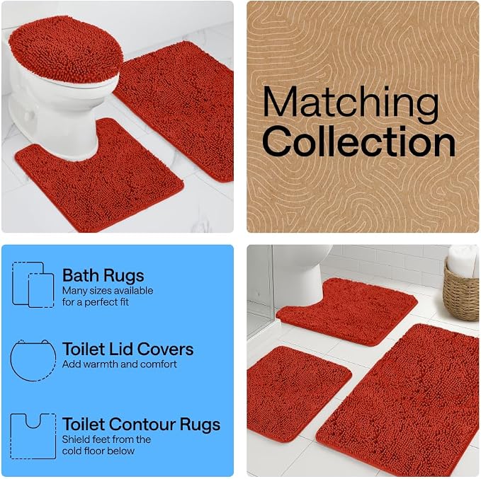 GORILLA GRIP Bath Rug Mat 36x24, Soft Absorbent Chenille, Quick Dry Microfiber - Image 8