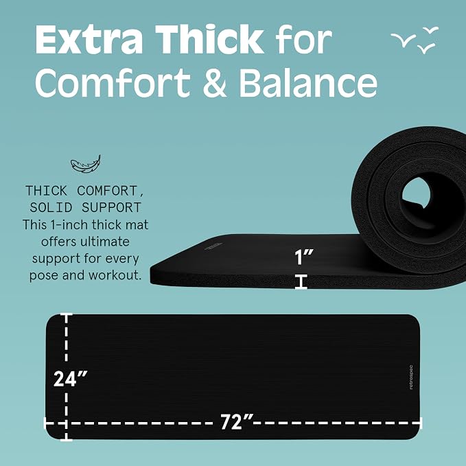 Retrospec Solana Yoga Mat 1" Thick w/Nylon Strap - Image 4