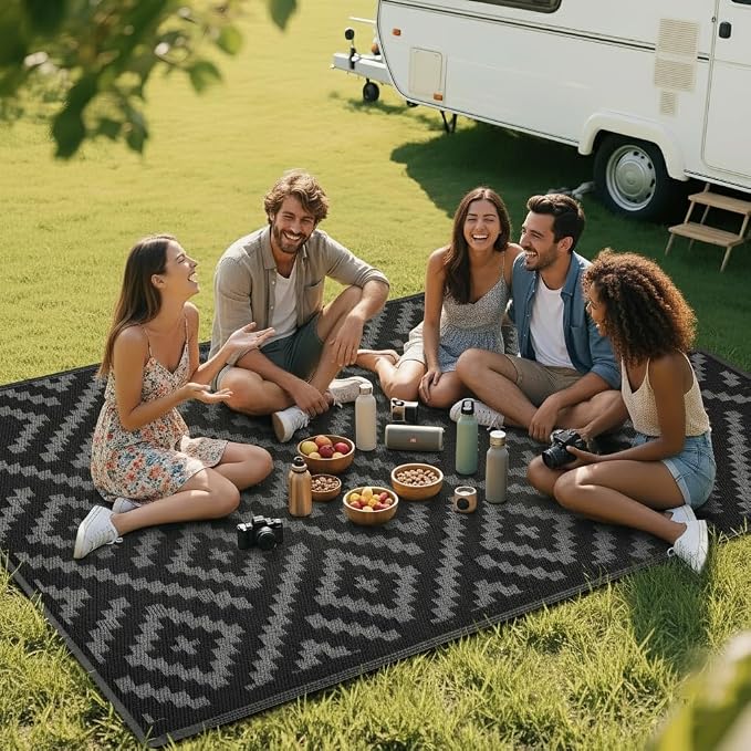 RURALITY Outdoor Rugs 6x9 Feet for Patios Clearance, Plastic Straw Waterproof - Image 7