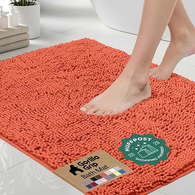 GORILLA GRIP Bath Rug Mat 36x24, Thick Soft Absorbent Chenille, Quick Dry by Unknown