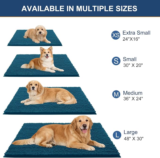 OLANLY Dog Door Mat for Muddy Paws 40x32, Ultra Absorbent Chenille Mud Doormat - Image 2