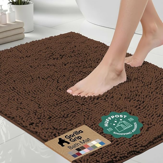 GORILLA GRIP Bath Rug Mat 30x20, Thick Soft Absorbent Chenille, Quick Dry by Unknown