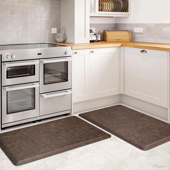 KMAT 2PCS Kitchen Mat Cushioned Anti-Fatigue Floor Mat, Waterproof Non-Slip by KMAT