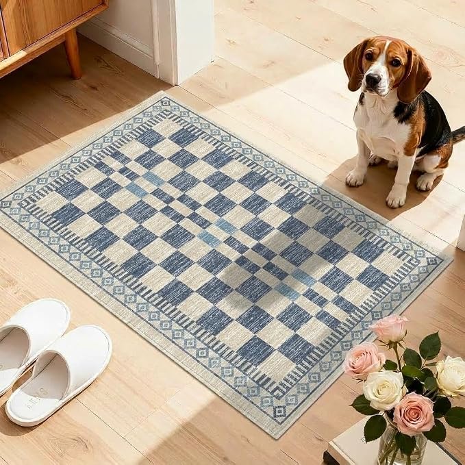 GarveeHome 2x3 Small Rug for Kitchen Modern Checkered Area Rug for Bathroom - Image 6