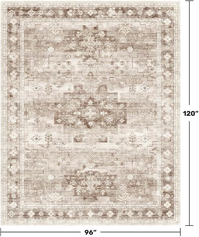 Washable Farmhouse Living Room Rug, 8x10 Area Rugs - Image 2