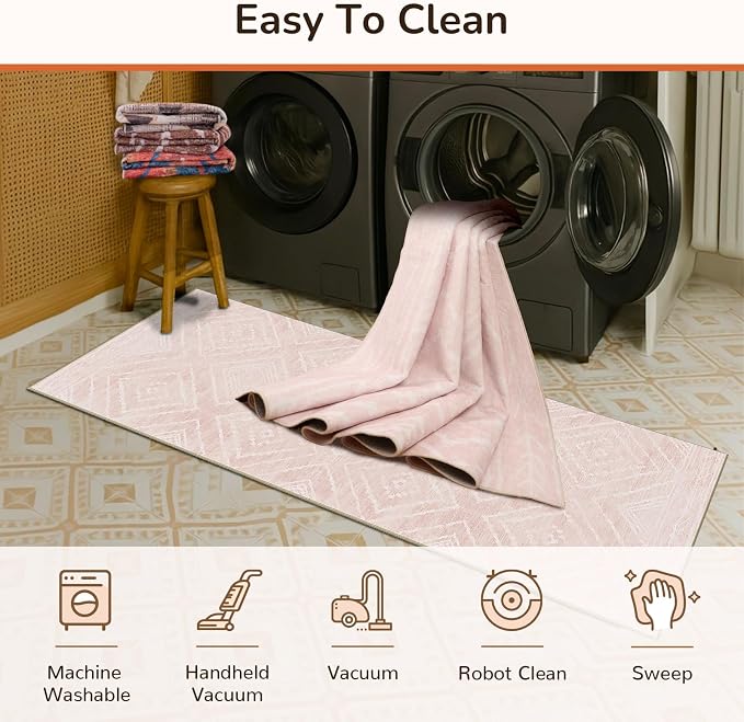 BESTSWEETIE Area Rug 9x12 Rug Machine Washable Non-Slip Low Pile Print Pattern - Image 4
