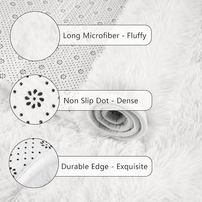 Chicrug Soft Runner Rug for Bedroom Living Room Plush Fluffy Rugs 2x6 Feet - Image 6