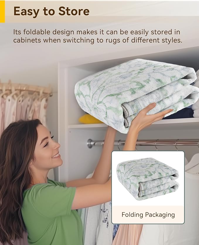 RELEANY Area Rugs Small 2'x3' Washable Non-Slip, Floral Vintage Distress - Image 7