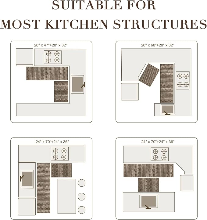 Kitchen Rugs Sets of 2-Non Slip Kitchen Mats - Image 5