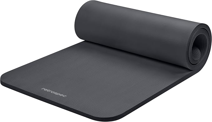 Retrospec Solana Yoga Mat 1" Thick w/Nylon Strap by Retrospec