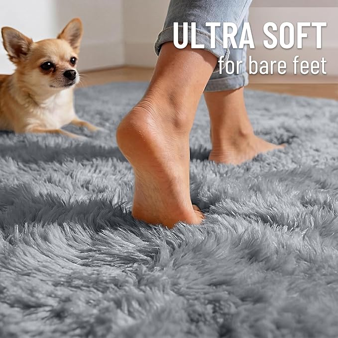 OLANLY Area Rugs for Living Room Bedroom, Machine Washable 4x5.9 ft Soft Fluffy - Image 4